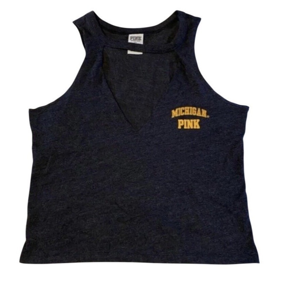 PINK Victoria's Secret Michigan Tank Top Womens Size Small Gray Sleeveless Shirt